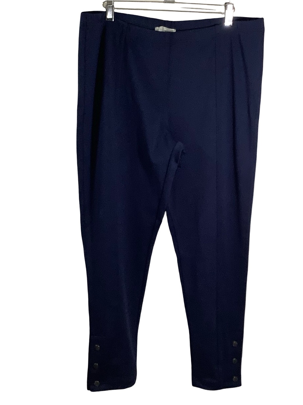 Anatomie Dark Navy Pull On Pants with Ankle Button Detail